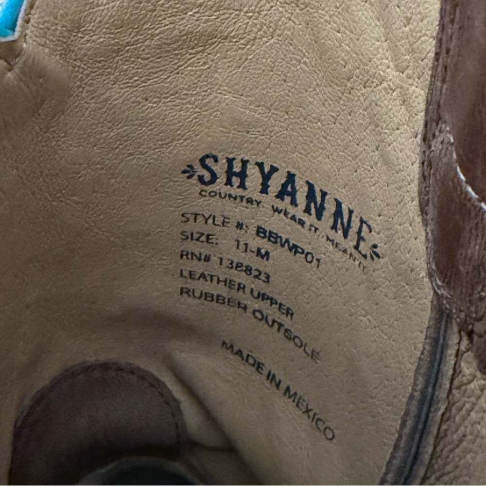 Shyanne Women's Tan Western Boot with Turquoise Stitching Size 11 - Picture 10 of 10